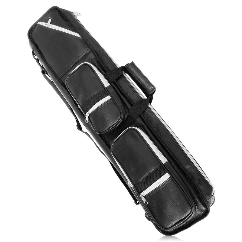 ICZW 4x8 Pool Cue Case Billiard Stick Carrying Case Leatherette Soft Cue Bag Hold 4 Butt 8 Shaft Black - Image 1